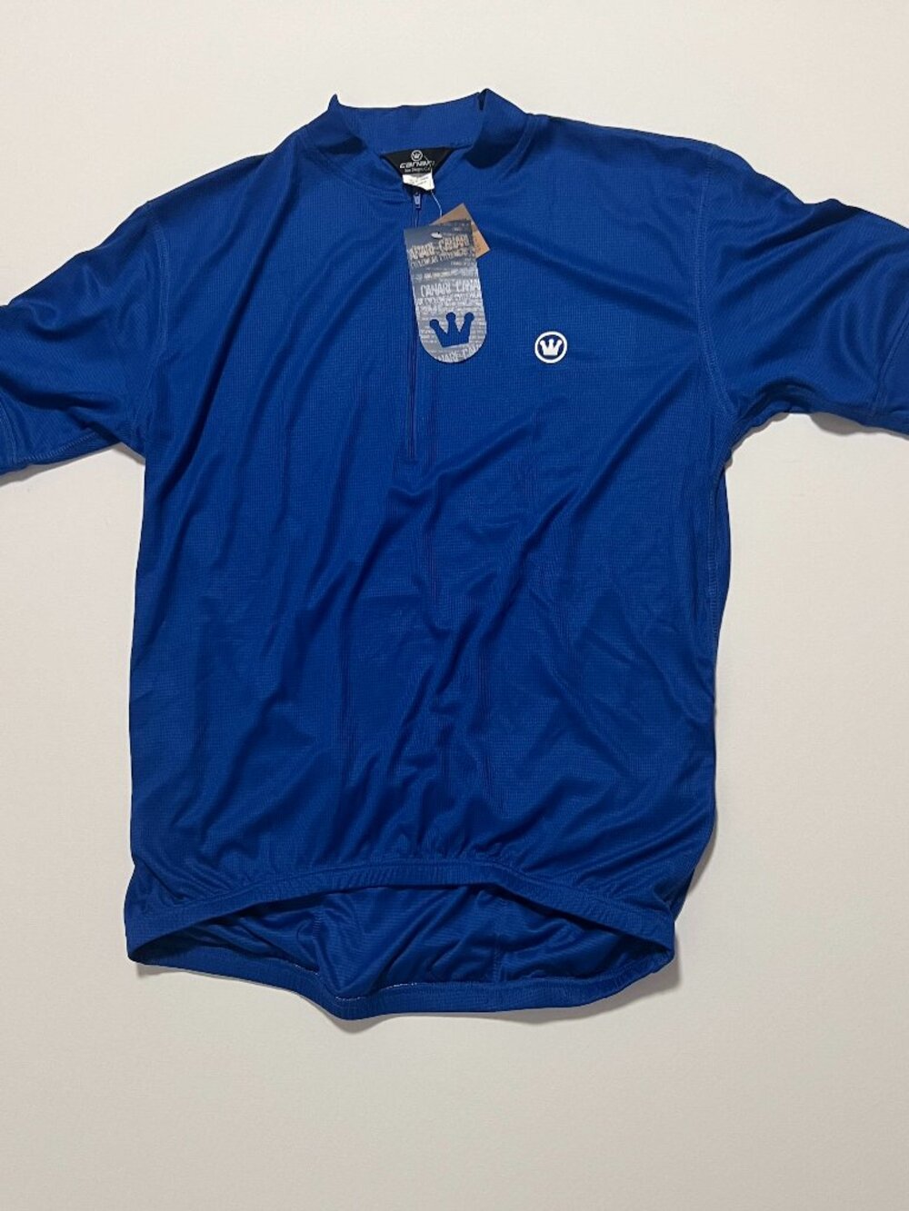 Canari Cycling Jersey NWT Lightweight Back Pocket Blue Men's size Large NEW